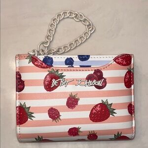Betsey Johnson Strawberries and Cream Striped Wallet